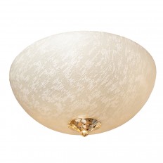 Small frosted and etched glass flush mount